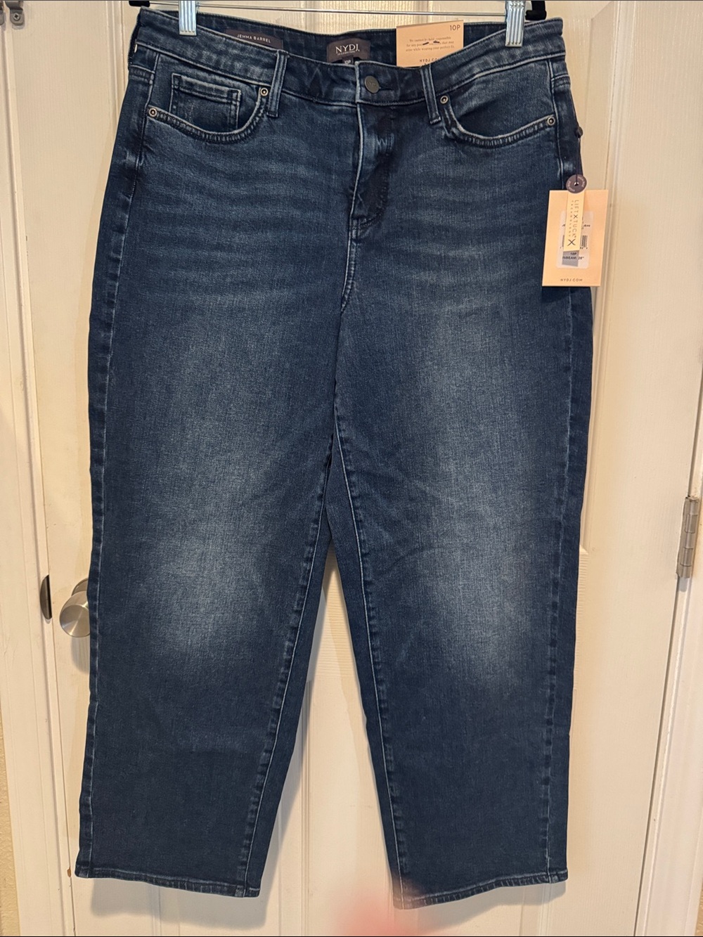 10P NYDJ Jemma Dark Blue “Moonlight” Barrel Jeans for Women